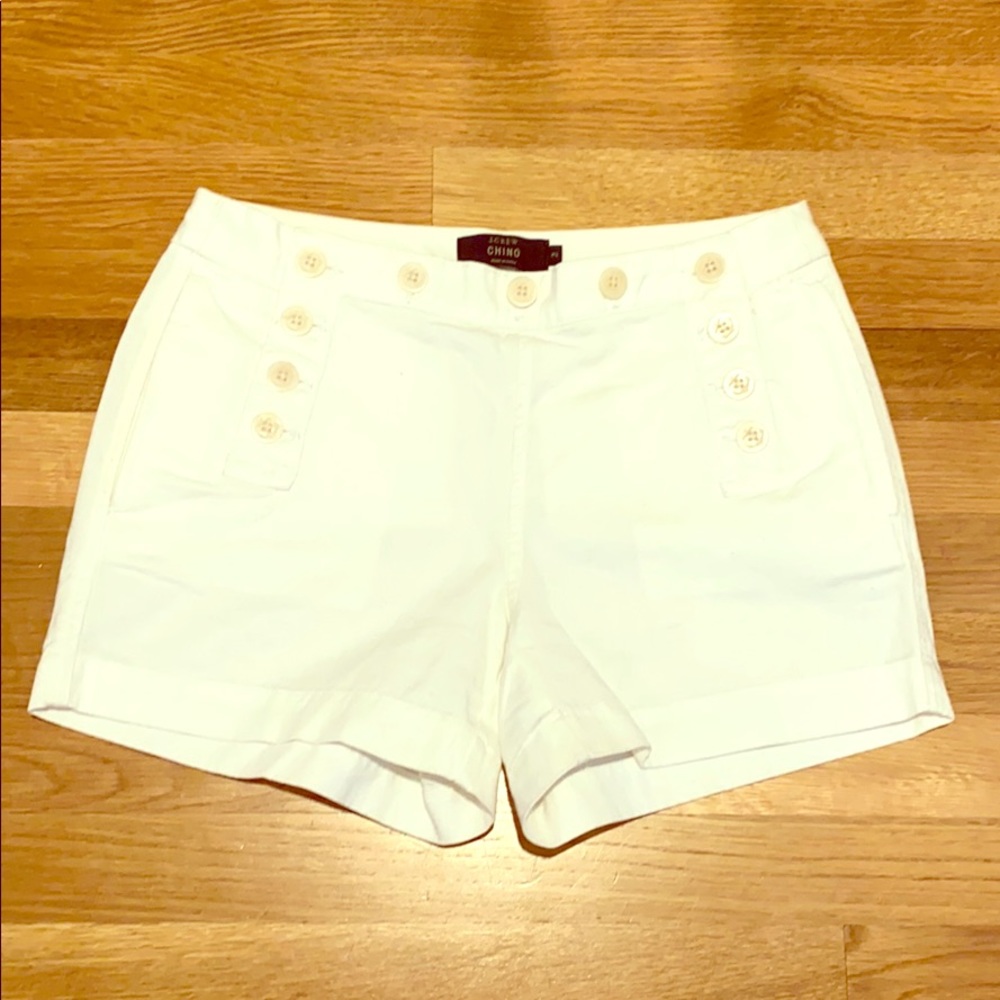 J. Crew White Sailor Chino shorts - size 2 - NWOT